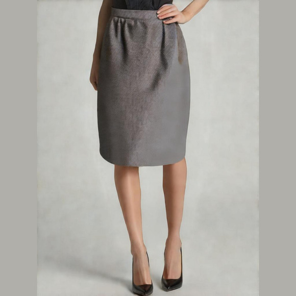 Vintage 80's Women's Wool Tweed Skirt - Black & Gray, Size 12 Made in Yugoslavia - Picture 1 of 9